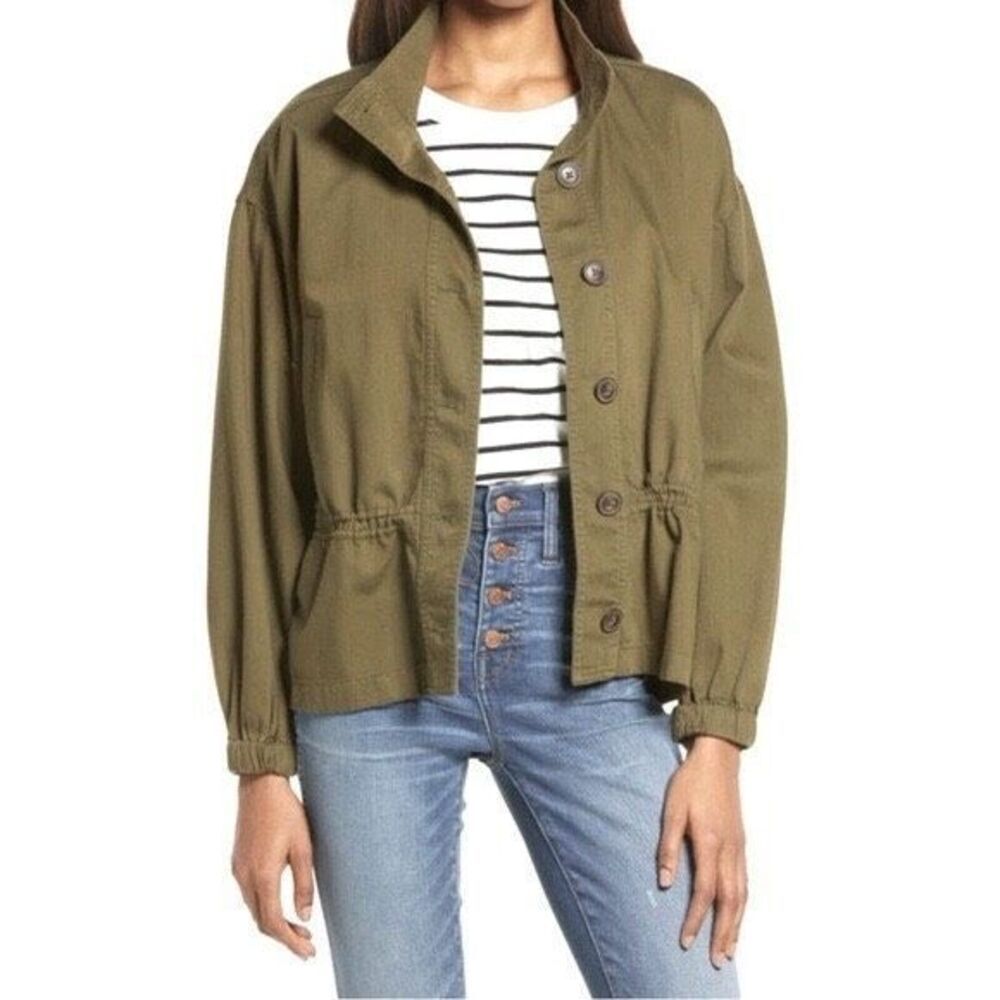 Madewell Highbury Military Jacket in Kale Size Small